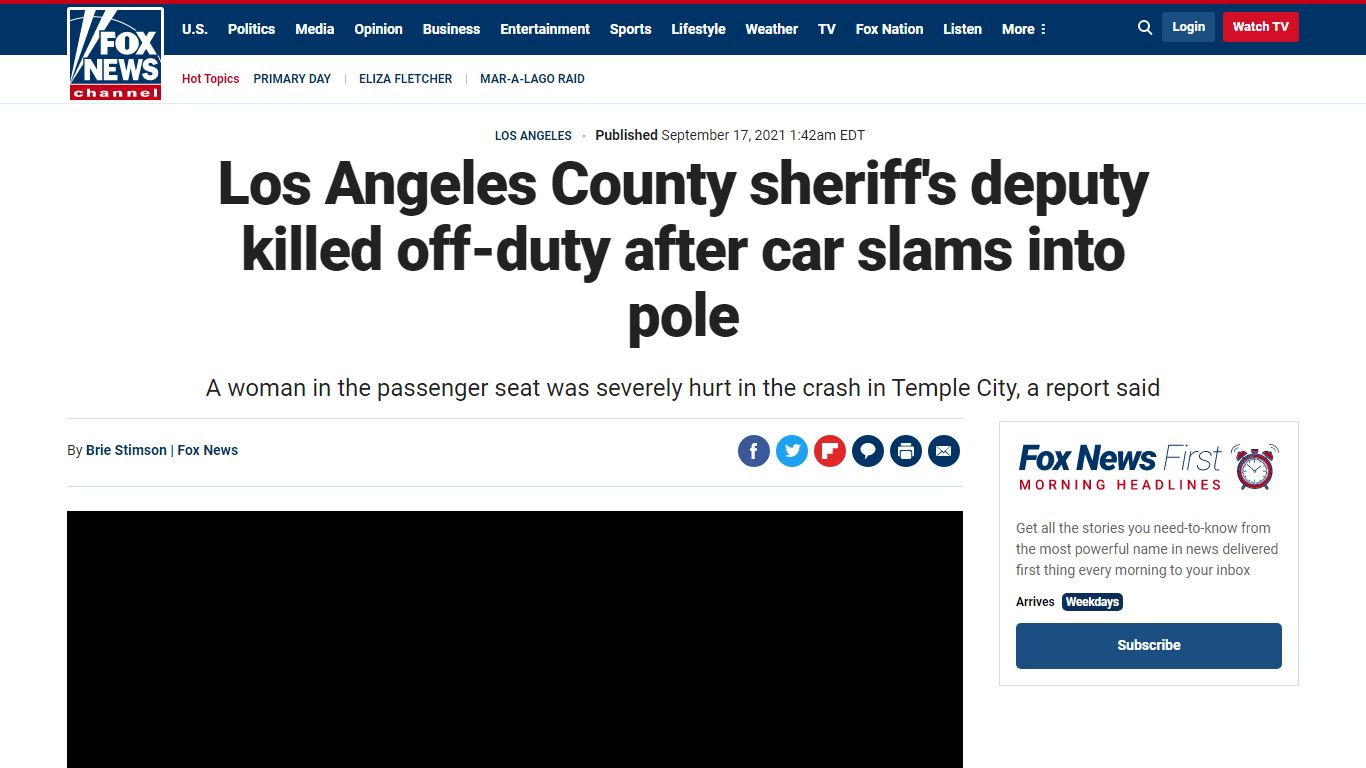 Los Angeles County sheriff's deputy killed off-duty after car slams ...