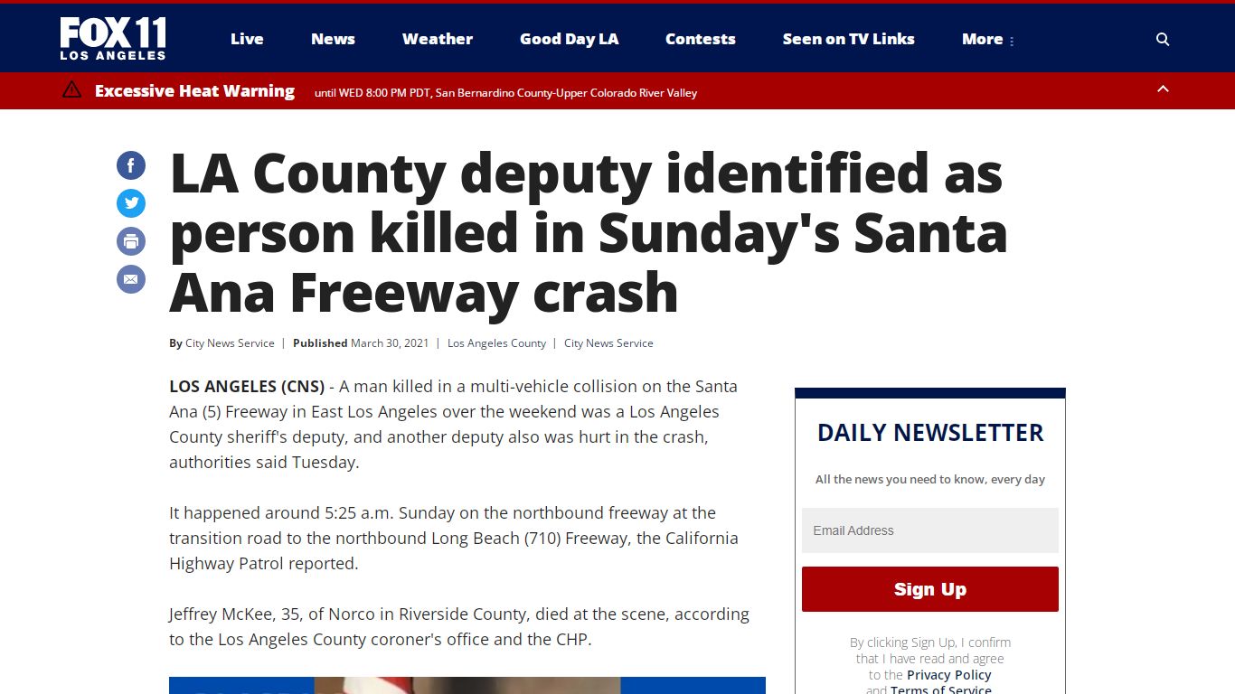 LA County deputy identified as person killed in Sunday's Santa Ana ...