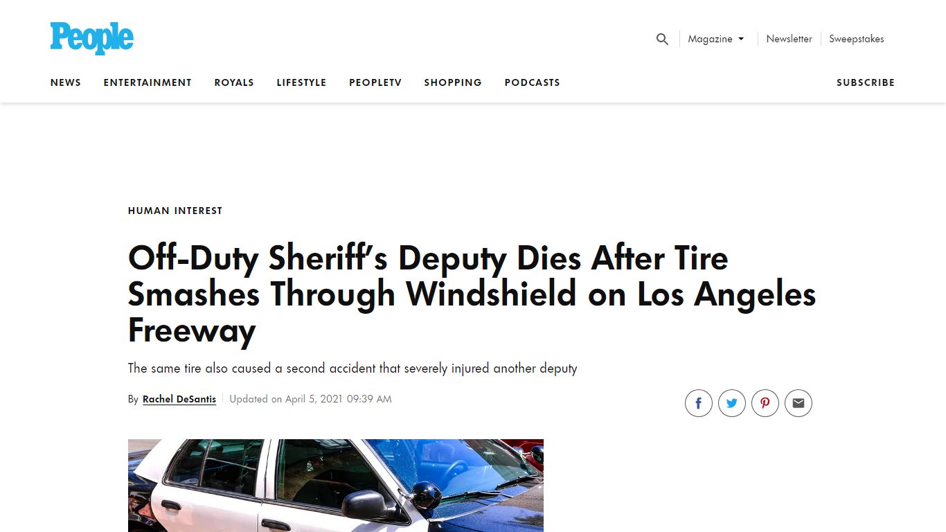 Los Angeles Sheriff's Deputy Jeffrey McKee Dead After Tire Hits Car ...